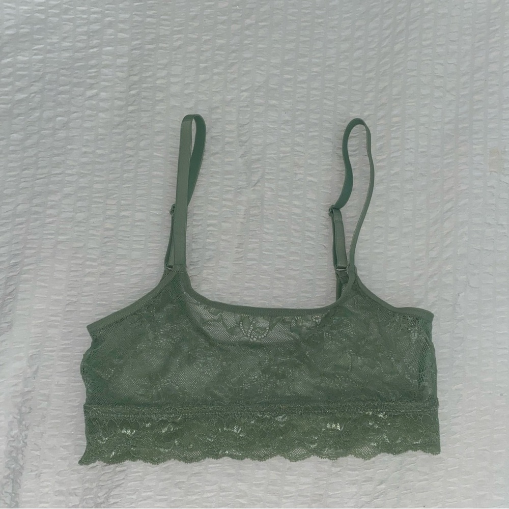 Green lace bralette